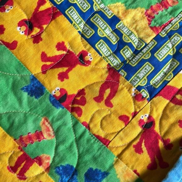 Sesame Street Handmade Quilt Elmo Big Bird Cookie Monster - Picture 2 of 9